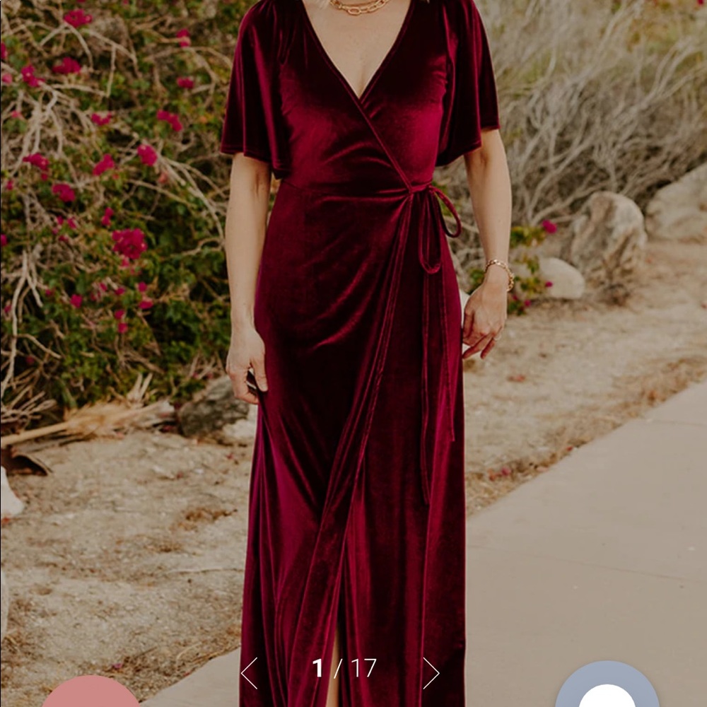 Baltic Born Meghan Velvet Wrap Maxi Dress in Mulberry